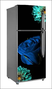 Blue roseLarge Single Door Fridge Wallpaper And Decal Self Adhesive Fridge Wallpaer_Water Droplet Print-thumb1