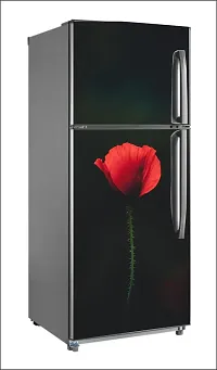 Red amoled flower Large Single Door Fridge Wallpaper And Decal Self Adhesive Fridge Wallpaer_Water Droplet Print-thumb1