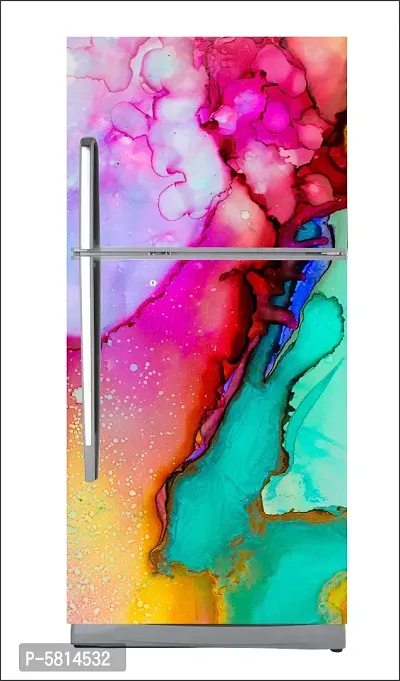 Color flowerLarge Single Door Fridge Wallpaper And Decal Self Adhesive Fridge Wallpaer_Water Droplet Print