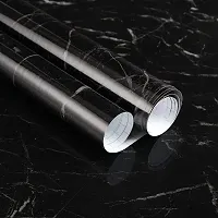 Marble Wallpaper, CSelf Adhesive Removable Wallpaper for Furniture Cabinets Countertop Kitchen (2M) (Black)-thumb2
