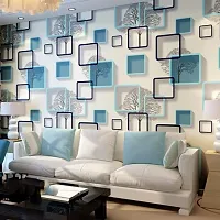 SKY BLUE Wall Stickers DIY Wallpaper (40X500cm) 3D Frames and Trees Self Adhesive Decals Living Room Home Interior Decoration.-thumb3