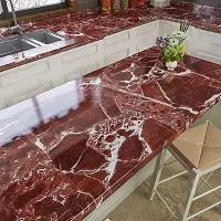 Self Adhesive red Marble Wallpaper for Home Furniture Walls Kitchen Platform Oil Waterproof Oil Proof (308 Red Marble 60*200cm)-thumb2