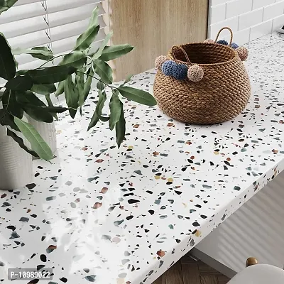 New White Dotted Kitchen Wallpaper DIY PVC Shelf Liner, Furniture, Almirah, Table Top, Wardrobe, Kitchen Cupboard Decal Wallpaper for Cupboard Door, Almirah, Fridge, SIZE 60*200 cm (White Dot A1)-thumb4