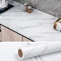 AVSAR Marble Paper Granite Gray/White Waterproof Self Adhesive Removable Gloss Vinyl Film Decorative Self Adhesive Paper for Countertops Furniture Renovated Wallpaper Shelf Paper Marble Effect (WTM 60-thumb1