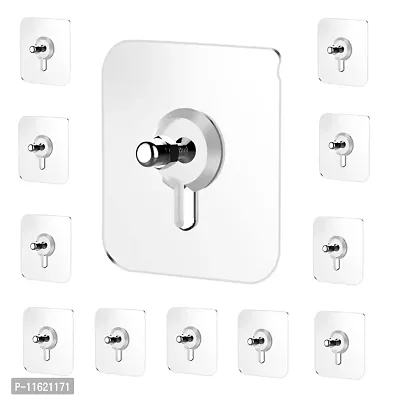 Self Adhesive Wall Bolt Screw Sticker Hook, Adhesive Hooks, Punch-Free Wall-Mounted Screw Hook,Seamless Transparent No Nails Drill Waterproof Hooks for Bathroom, Kitchen, Home (10)-thumb0