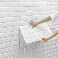 3D White Brick Wallpaper for Wall PE Foam Wall Stickers Self Adhesive DIY Wall Decor (70 x 77cm, Appx. 5.8Sq Feet)-thumb3