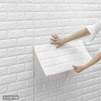 3D White Brick Wallpaper for Wall PE Foam Wall Stickers Self Adhesive DIY Wall Decor (70 x 77cm, Appx. 5.8Sq Feet)-thumb4