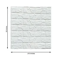 3D White Brick Wallpaper for Wall PE Foam Wall Stickers Self Adhesive DIY Wall Decor (70 x 77cm, Appx. 5.8Sq Feet)-thumb2