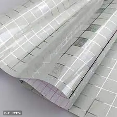 Silver mosaic checks 60cmx200cm  Wallpapaer for kitchen, Table, Bedroom. (24x80 inch)-thumb2