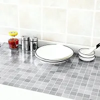 Silver mosaic checks 60cmx200cm  Wallpapaer for kitchen, Table, Bedroom. (24x80 inch)-thumb2