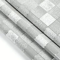 Silver mosaic checks 60cmx200cm  Wallpapaer for kitchen, Table, Bedroom. (24x80 inch)-thumb3