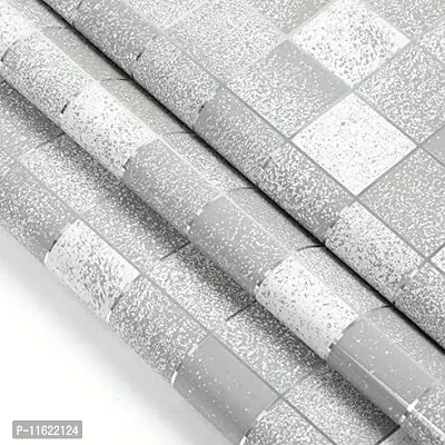 Silver mosaic checks 60cmx200cm  Wallpapaer for kitchen, Table, Bedroom. (24x80 inch)-thumb4