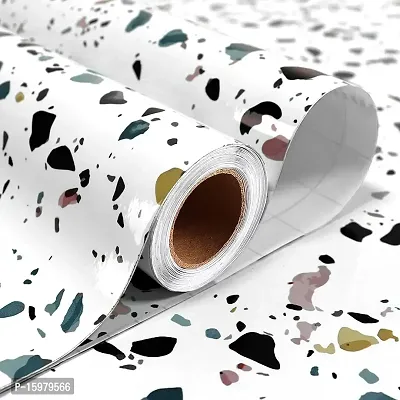 Dotted White Wallpaper 60x200cm, 24x80 inch, 2 meter.-thumb0