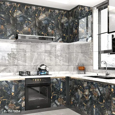 Black Gold Marble Wallpaper 60x200cm, 24x80 inch, 2 meter.-thumb3