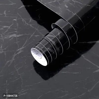 BLACK MARBLE Self-Adhesive Wallpaper 60x200cm, 24x80 inch, 2 meter.-thumb0