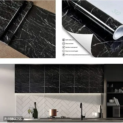 BLACK MARBLE Self-Adhesive Wallpaper 60x200cm, 24x80 inch, 2 meter.-thumb4