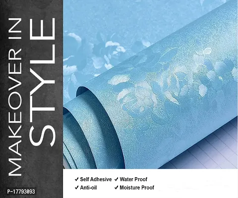 45X500CM, Ocean Blue Wallpapper, Sef-Adhesive, Structure Design Wallpaper.-thumb4