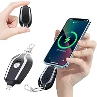 1500mAh Mini Power Emergen-cy Pod, Keychain Portable Charger for or Type-c, Ultra-Compact External Fast Charging Power Bank Battery Pack, Key Ring Cell Phone Charger C Type Pin (Pack of 1)-thumb1