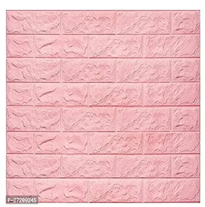 Brick Wallpaper - Self Adhesive PE Foam Brick Design 3D Wall Stickers/DIY Wallpaper for Home Hotel Living Room Bedroom  Cafeacute; (70 x 77cm, Appx. 5.8Sq Feet) (Pink)-Pack of 1