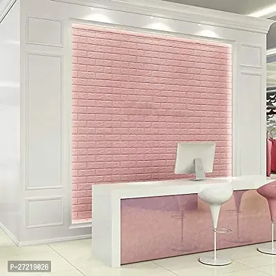 PE Foam Brick Design DIY Wallpaper Self Adhesive 3D Brick Wallpaper for Wall Bathroom Living Room Bedroom, (70 x 77cm, App. 5.8Sq Feet), Pink-thumb4