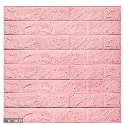 PE Foam Brick Design DIY Wallpaper Self Adhesive 3D Brick Wallpaper for Wall Bathroom Living Room Bedroom, (70 x 77cm, App. 5.8Sq Feet), Pink