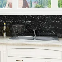 Black Marble Wallpaper Peel and Stick Waterproof Wallpaper for Home Kitchen Countertop Cabinet Furniture Oil Proof Kitchen Stickers - Black Marble-thumb3