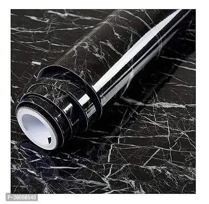 Black Marble Wallpaper Peel and Stick Waterproof Wallpaper for Home Kitchen Countertop Cabinet Furniture Oil Proof Kitchen Stickers - Black Marble-thumb0