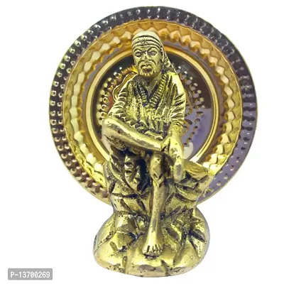 Subhekshana Metals  Sai BaBa God Statue,  (3.5 Inchs Height) Brass Standard Sai BaBa statue with Plate (set of 2) About  this item