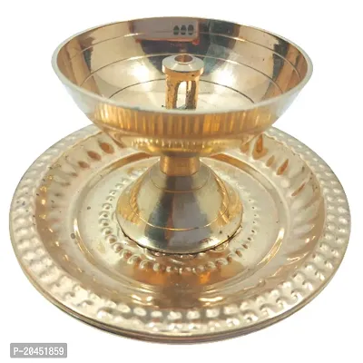 Subhekshana Brass Akand Diya for Traditional Indian Pooja room. special Brass Aganda Deepam.Brass Oil Lamp (5 Cm Height  Set of 2) Brass Diya.