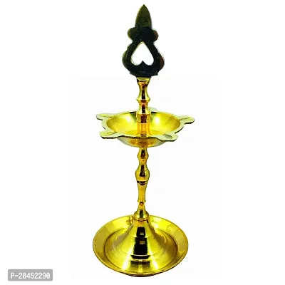 Subhekshana MetalsCrafts Brass Metal Kumbakonam special Brass Oil Lamp  (8.0 Inchs Height  Set of 1 ) Brass Metal oil Lamp. Diya. Brass Lamps for Pooja Room.-thumb0