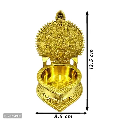 Subhekshana Brass  Astalaxmi oil lamp for Pooja. Astalaxmi Devi Maa Oil Lamp.Brass Astalaxmi Diya.-thumb2