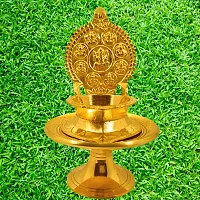 Kamakshi Astalaxmi oil lamp with Stand for Pooja. Astalaxmi Devi Maa Oil Lamp with stool. Diya with stand for gift return  Chowki .(12.5 Cm Height  Diya)-thumb4
