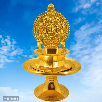 Kamakshi Astalaxmi oil lamp with Stand for Pooja. Astalaxmi Devi Maa Oil Lamp with stool. Diya with stand for gift return  Chowki .(12.5 Cm Height  Diya)-thumb4