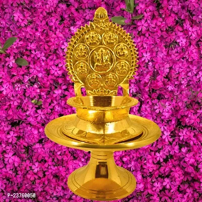 Subhekshana Astalaxmi oil lamp with Stand for Pooja. Astalaxmi Devi Maa Oil Lamp with stool. Diya with stand for gift return  Chowki .(12.5 Cm Height  Diya)-thumb4