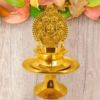 Subhekshana Astalaxmi oil lamp with Stand for Pooja. Astalaxmi Devi Maa Oil Lamp with stool. Diya with stand for gift return  Chowki .(12.5 Cm Height  Diya)-thumb2