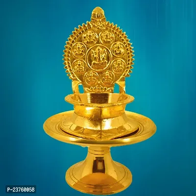 Subhekshana Astalaxmi oil lamp with Stand for Pooja. Astalaxmi Devi Maa Oil Lamp with stool. Diya with stand for gift return  Chowki .(12.5 Cm Height  Diya)-thumb5