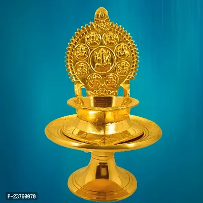 Subhekshana Astalaxmi oil lamp with Stand for Pooja. Astalaxmi Devi Maa Oil Lamp with stool. Diya with stand for gift return  Chowki .(12.5 Cm Height  Diya)-thumb4