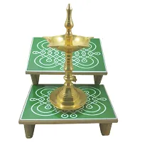 Subhekshana wooden stand IIMukali II chowki II  Lamp stand for home decoration.Blue  Mukali (Multicolor) Pack of 2-thumb4