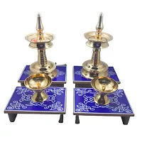 Subhekshana Wooden Puja Chowki | Traditional  Durable Perfect Decor for Festivals II Decorative Items for Home (12.5X12.5X8 Cm)( (Pack of 7)-thumb3