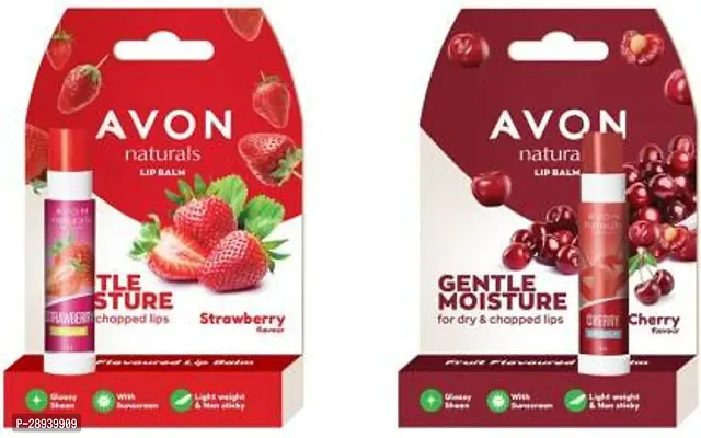 AVON Naturals Strawberry  Cherry Lip Balm Combo (4.5g Each)-thumb0