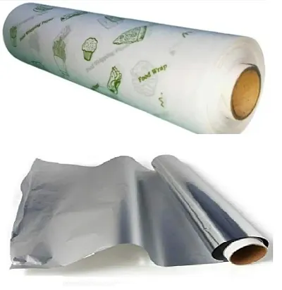 Combo offer Combo of Aluminium Foil (25 M )  Food Wrapping Butter Wrap(25 M) For wrapping sandwiches roti Combo pack of Aluminium Foil  Butter wrap (25+25 ) 50M Paper, Foils  Wraps
