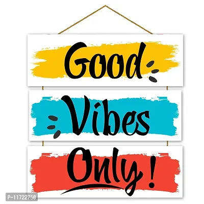 Parkota House Good Vibes Only Wall Hanger For Bedroom / Living Room / Office / Home Decor-Set 3