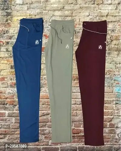 Stylish Cotton Blend Track Pants - Pack Of 3