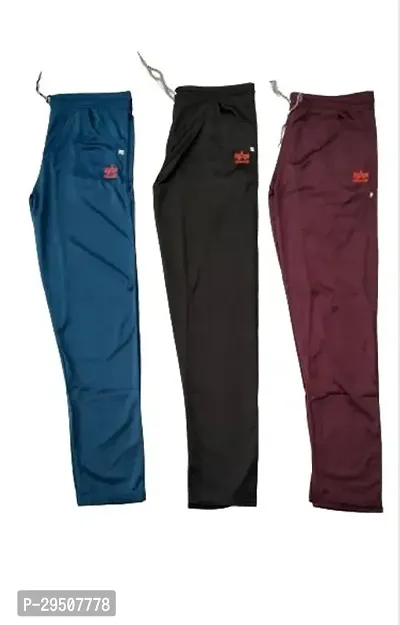 Stylish Cotton Blend Track Pants - Pack Of 3-thumb0