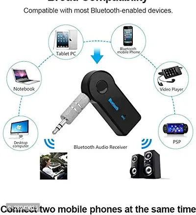 Durable 3.5mm Bluetooth with EDR Wireless Bluetooth Car Kit Adapter Aux Audio Adapter fc of car Buyers, Black-thumb0