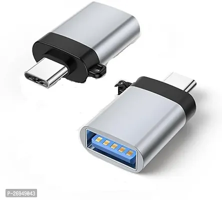 Durable On CC-08 Universal Type-C to Port to USB Type-A 3.0 Charge Data Adapter Connector Converter, Silver-thumb0