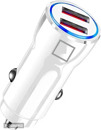 Durable 3.4 A Output Dual USB Car Charger Mobile Phone Charger Adapter, White