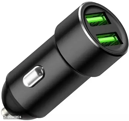Durable Dual USB Car Charger Mobile Phone Charger Adapter 3.4 A Output, Black