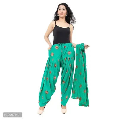 Women's Regular Printed Patiala with Dupatta (BCPPWD11_Pattern 11_Free Size)