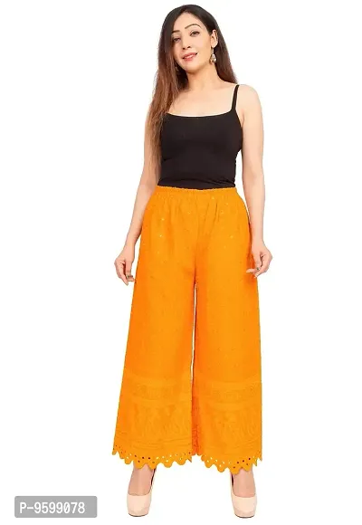 BHARTI CREATIONS Women's Palazzo Western Casual Pants (BCPalazzo Mustard XL)